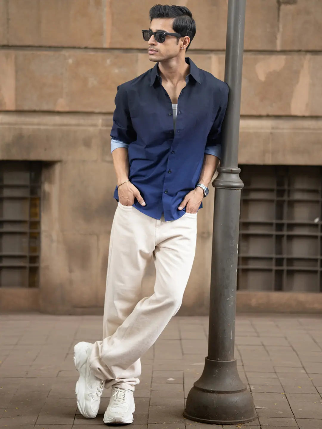 Men’s casual shirt - navy blue