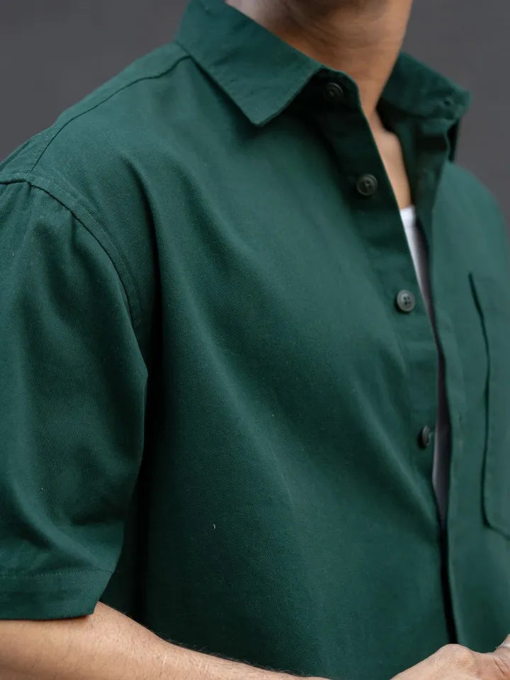 Dark Teal Embroidered Structured shirt ⚜️