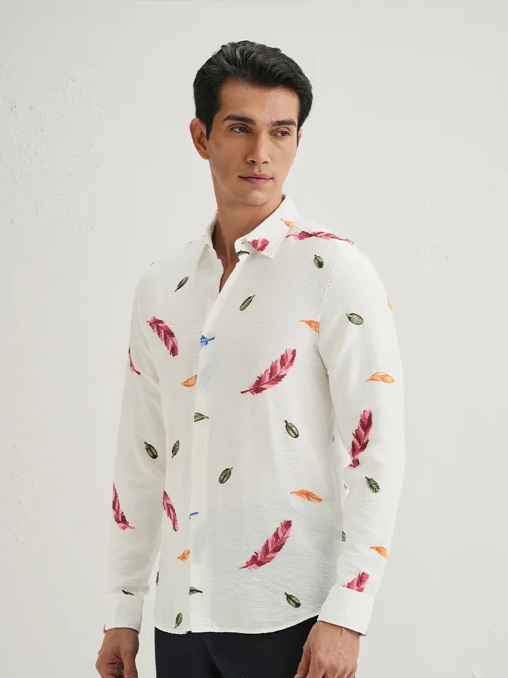 White embroidered shirt