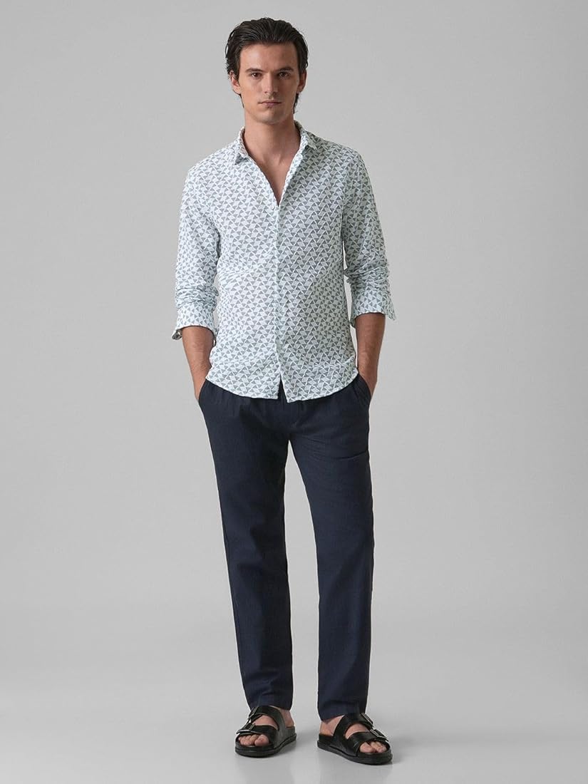 Geometric embroidery shirt