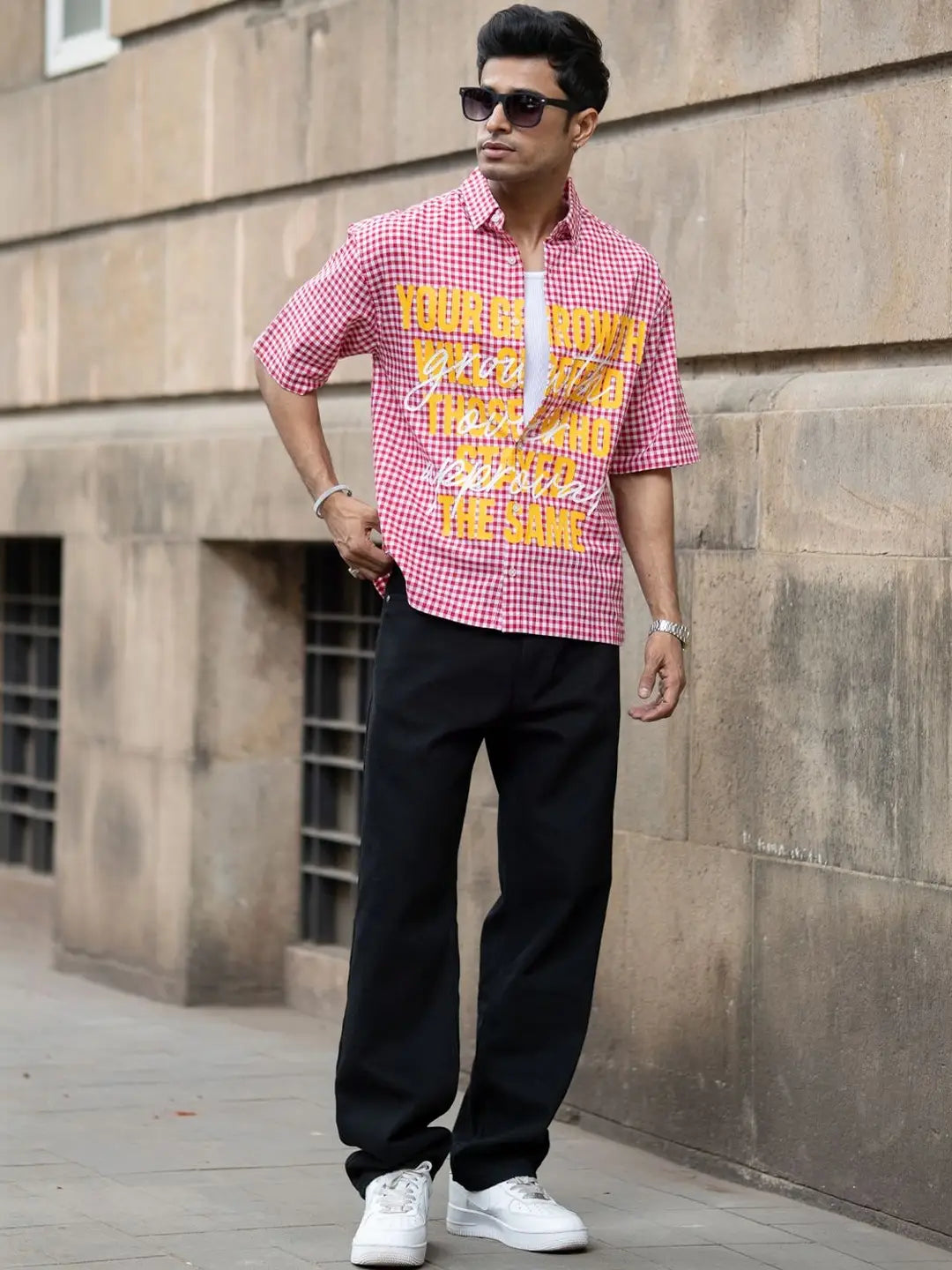 Red Boxy Shirt for Men