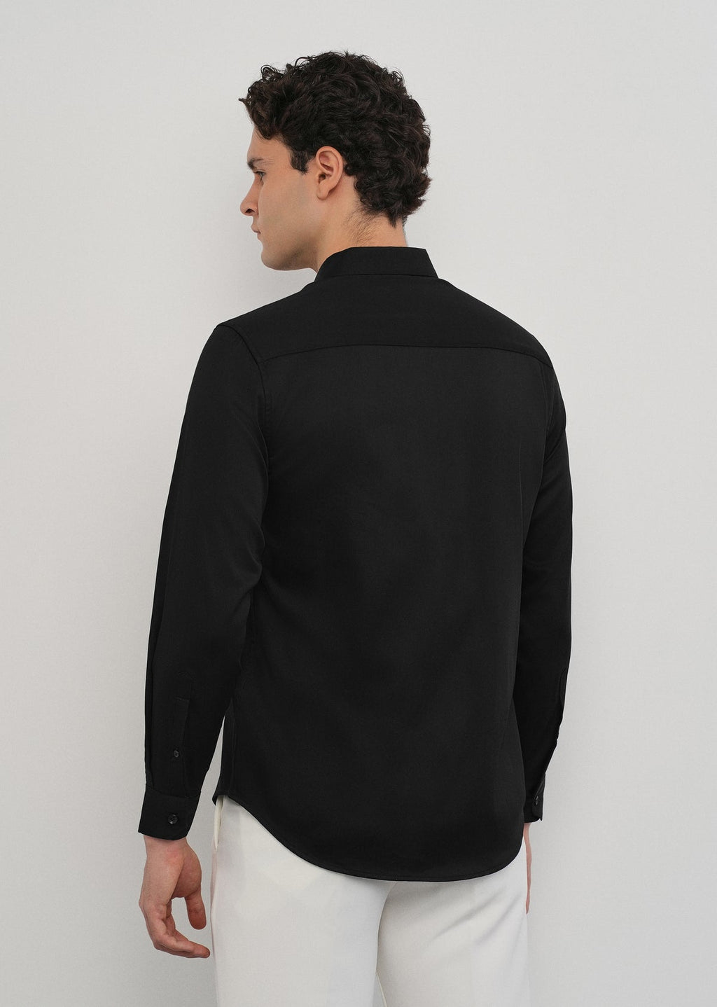 Black floral embroidery shirt currently stock