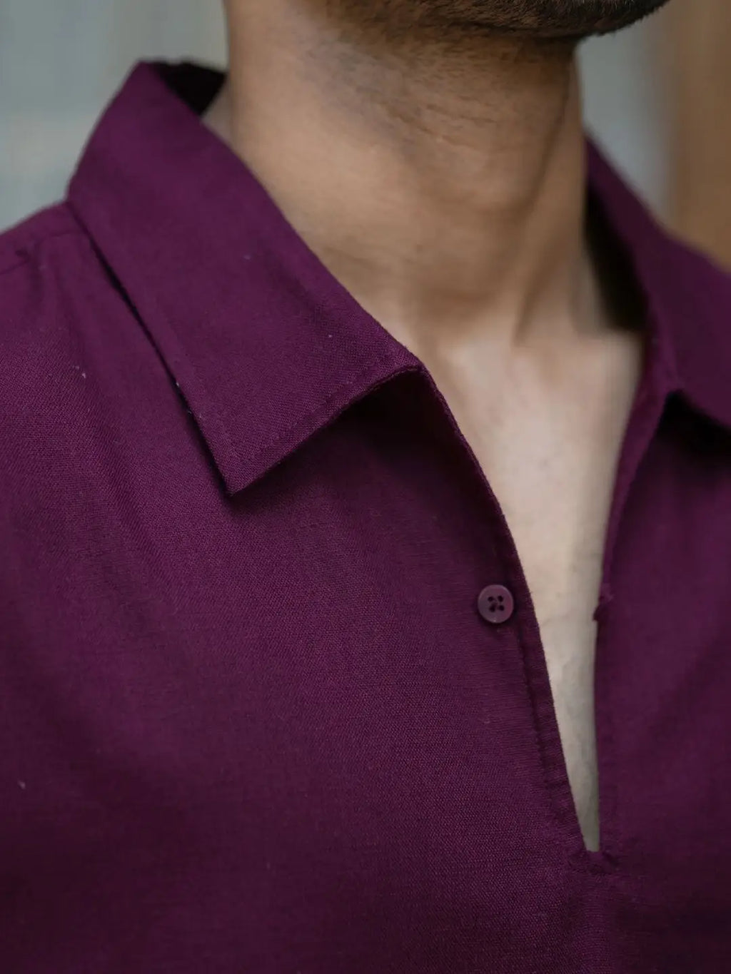 Wine lightweight structured kurtha shirt