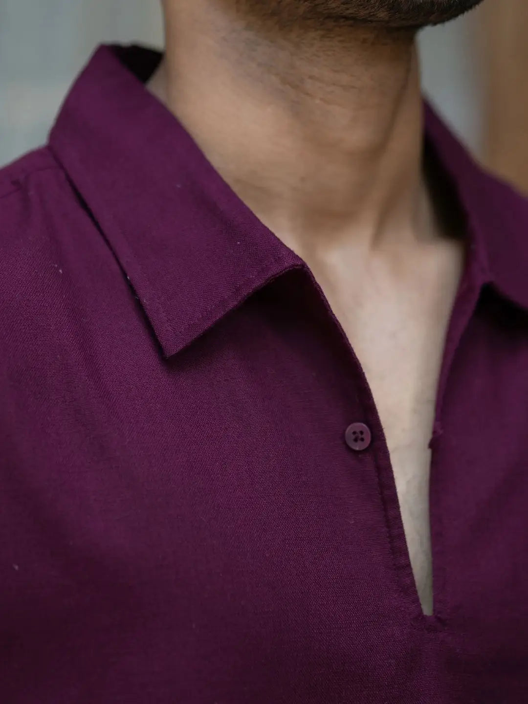 Wine lightweight structured kurtha shirt