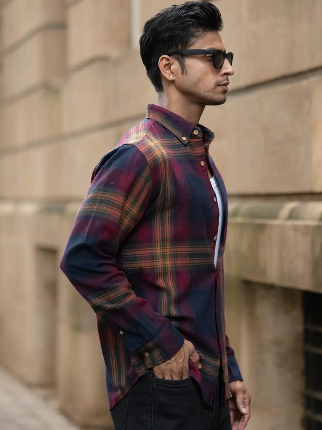 Men’s Premium Checked Long Sleeve Shirt