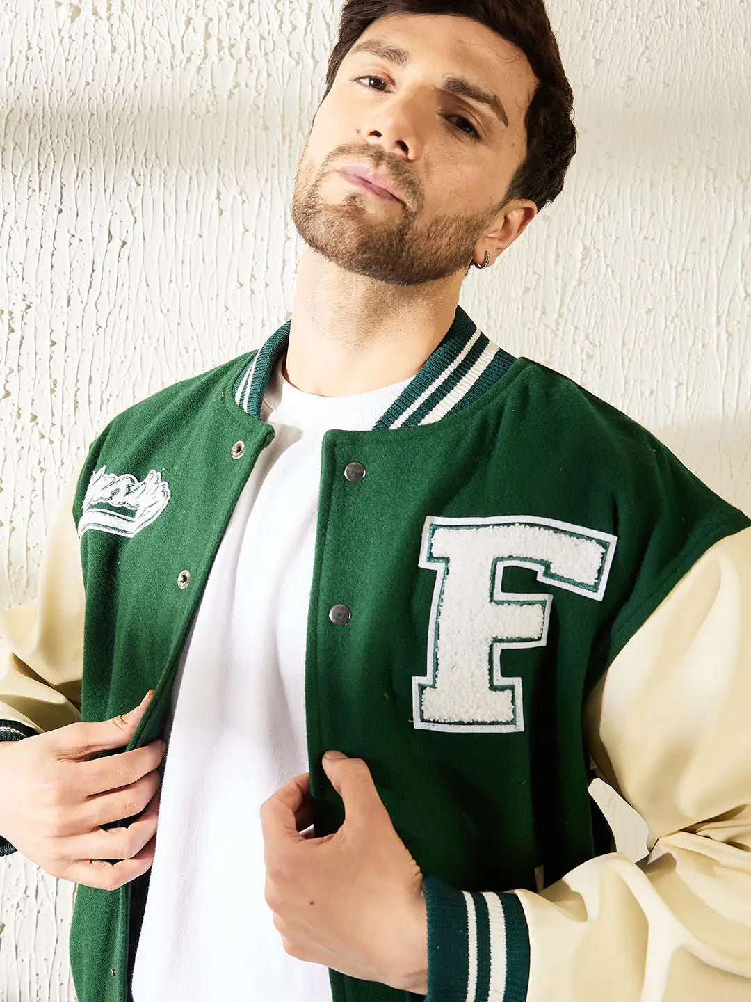 Fugazee Men’s Green Varsity Jacket – Premium Letterman Edition