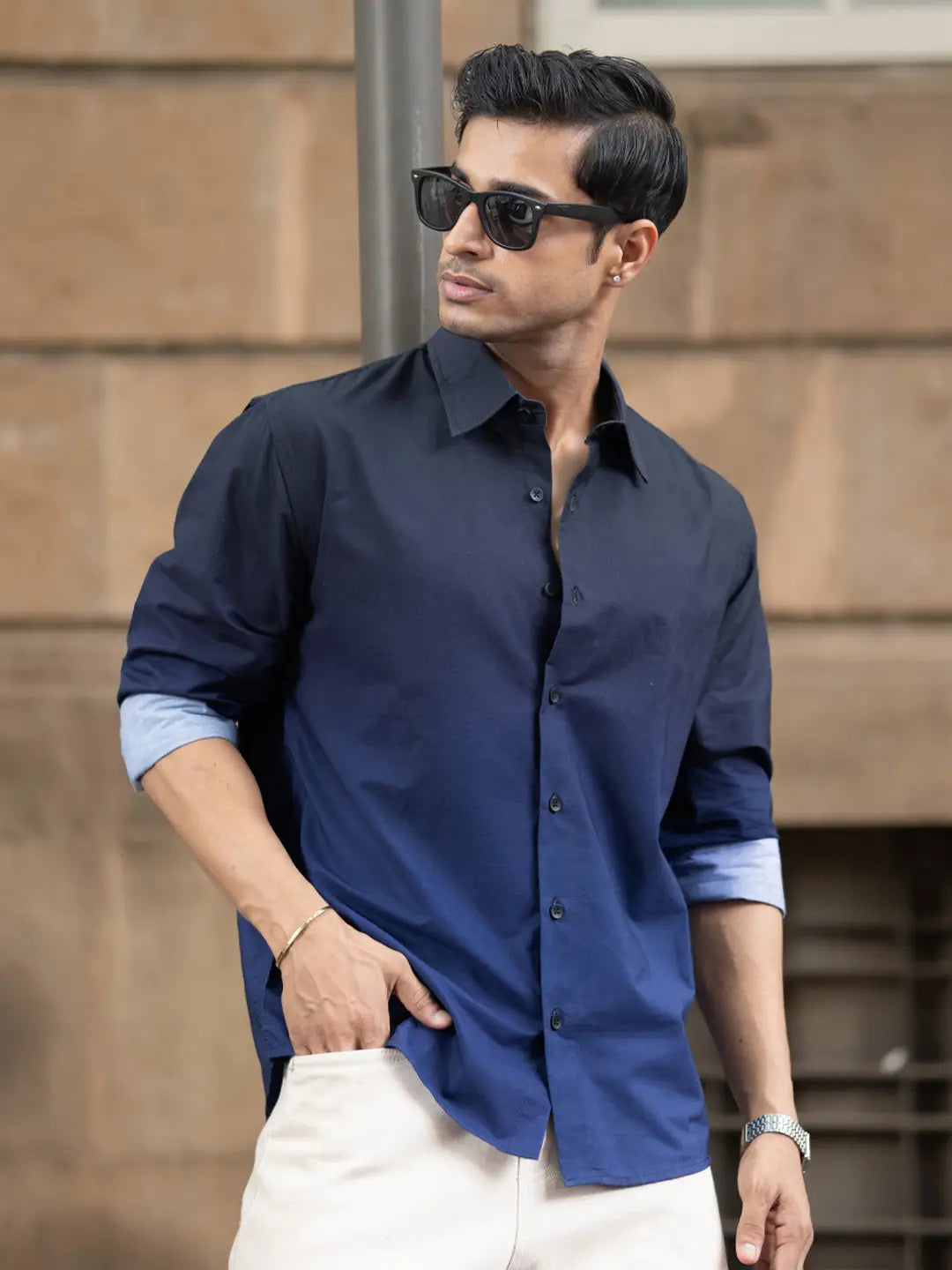 Men’s casual shirt - navy blue