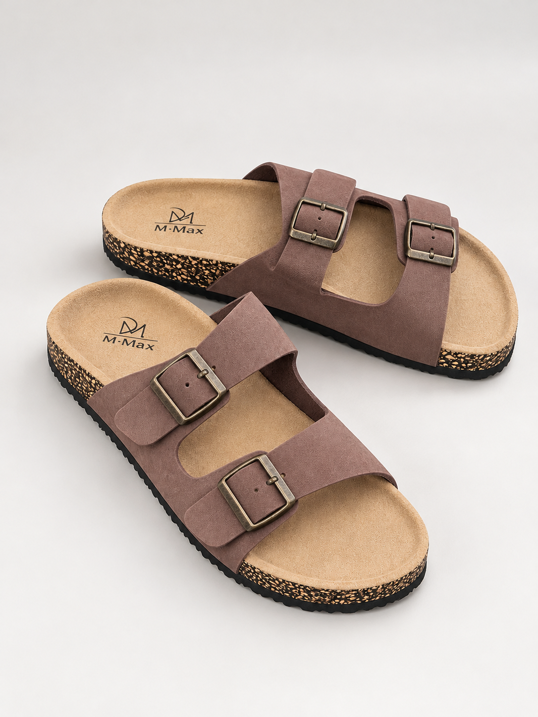 M-Max Premium Double-Buckle Sandals – Dusty Mauve