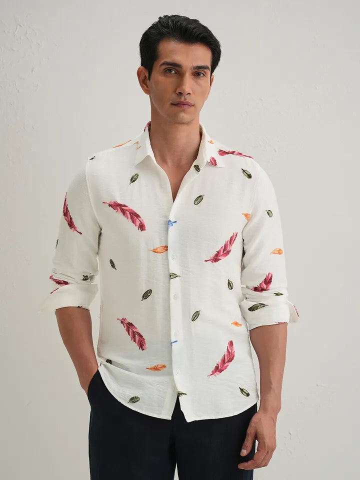 White embroidered shirt