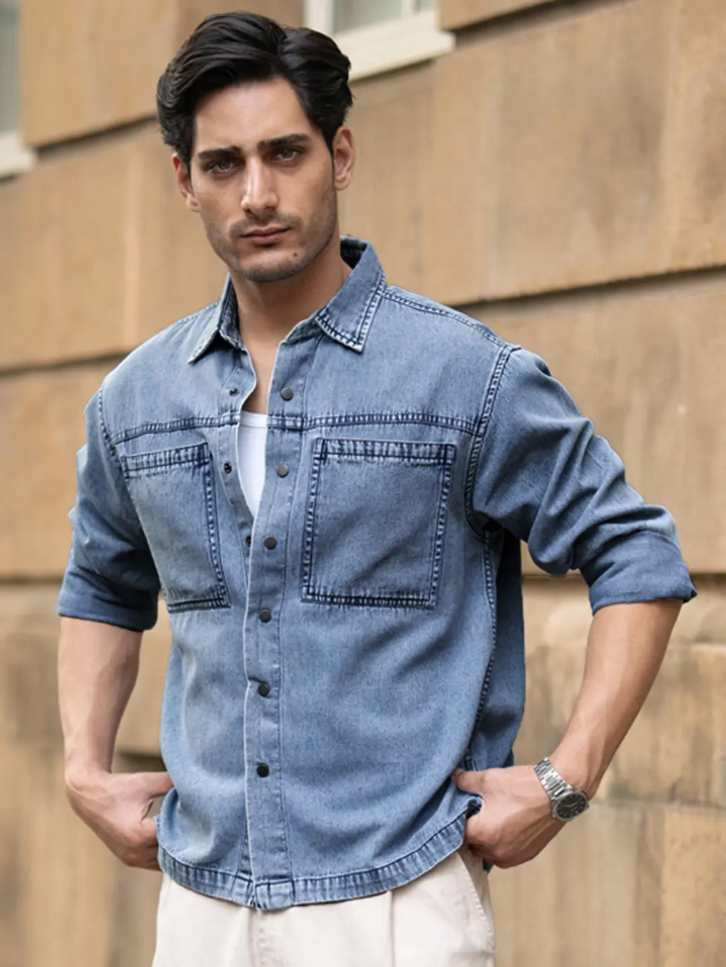 Double Pocket Denim Shirt
