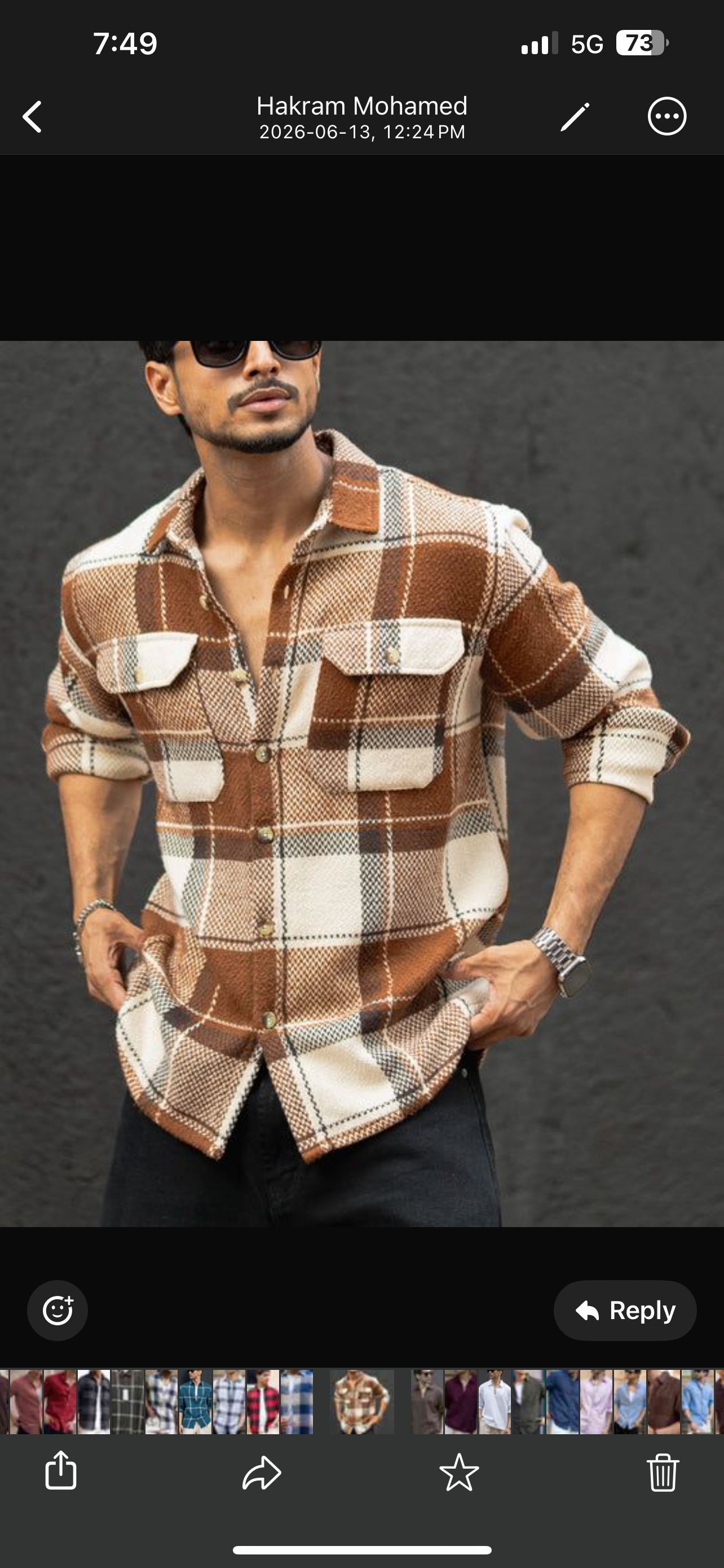 Brown & off white checked regular fit shirt