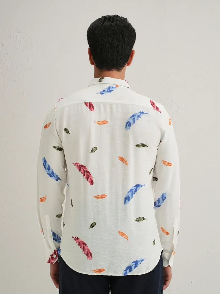 White embroidered shirt
