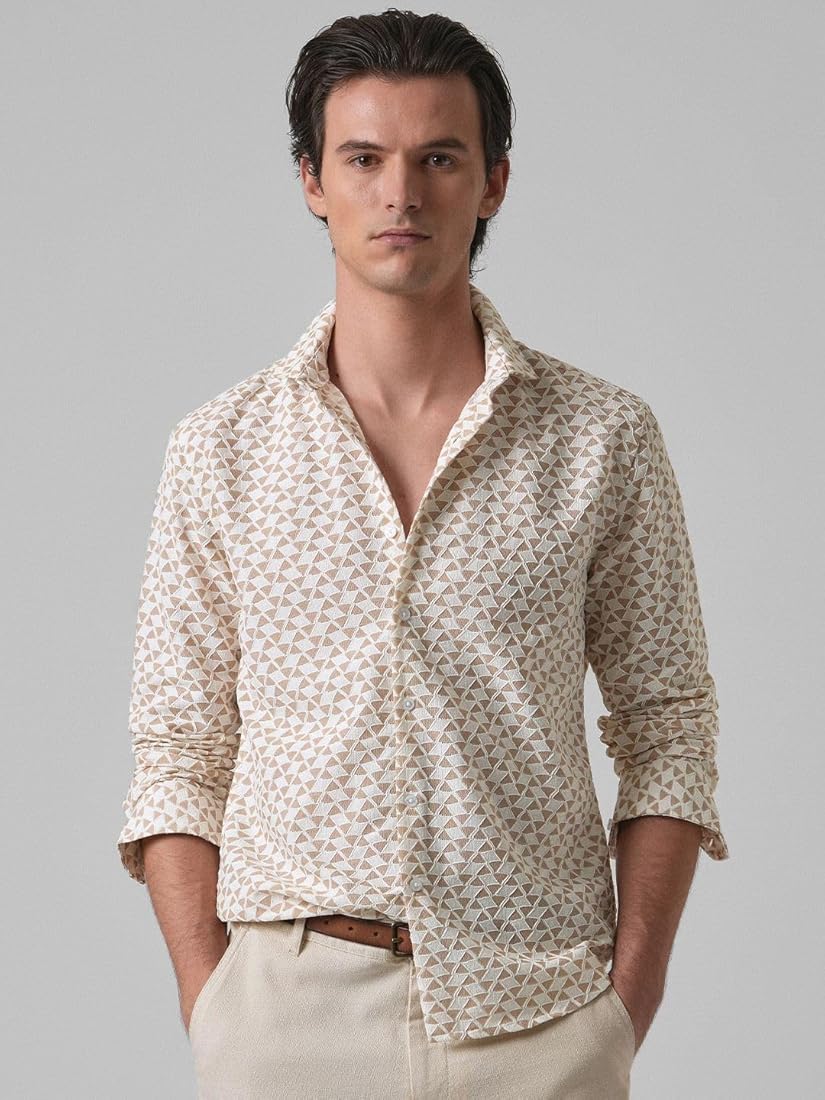 Geometric embroidery shirt