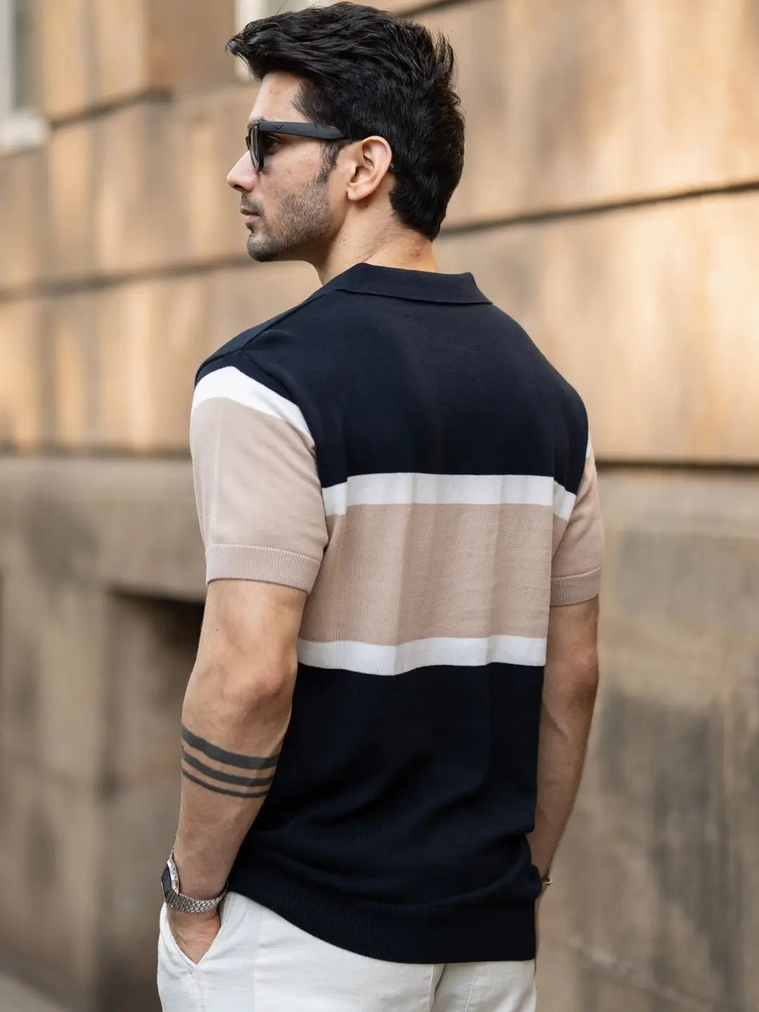 Men’s premiem textured Polo knit
