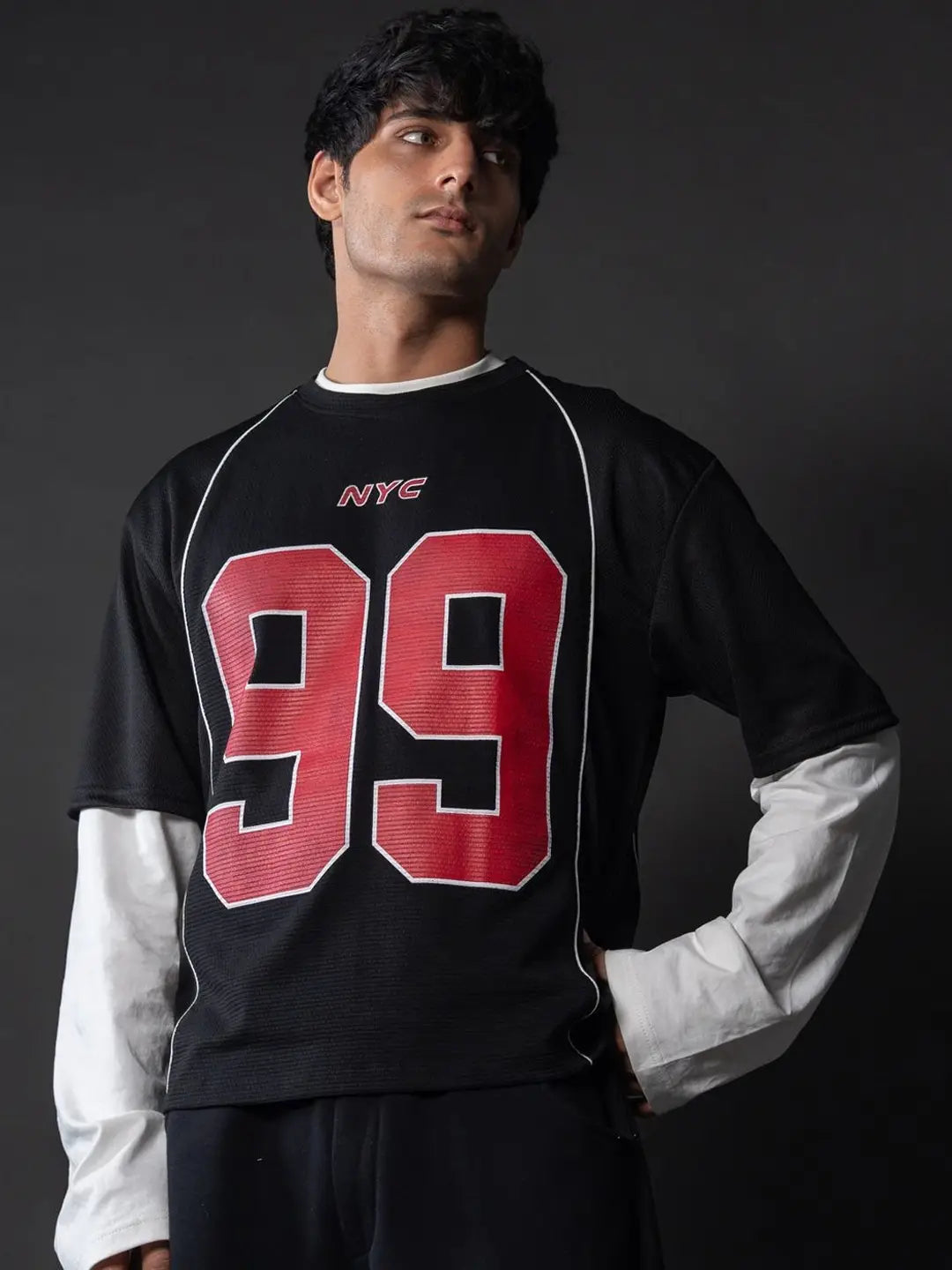 Men’s Black Graphic Versity T- Shirt