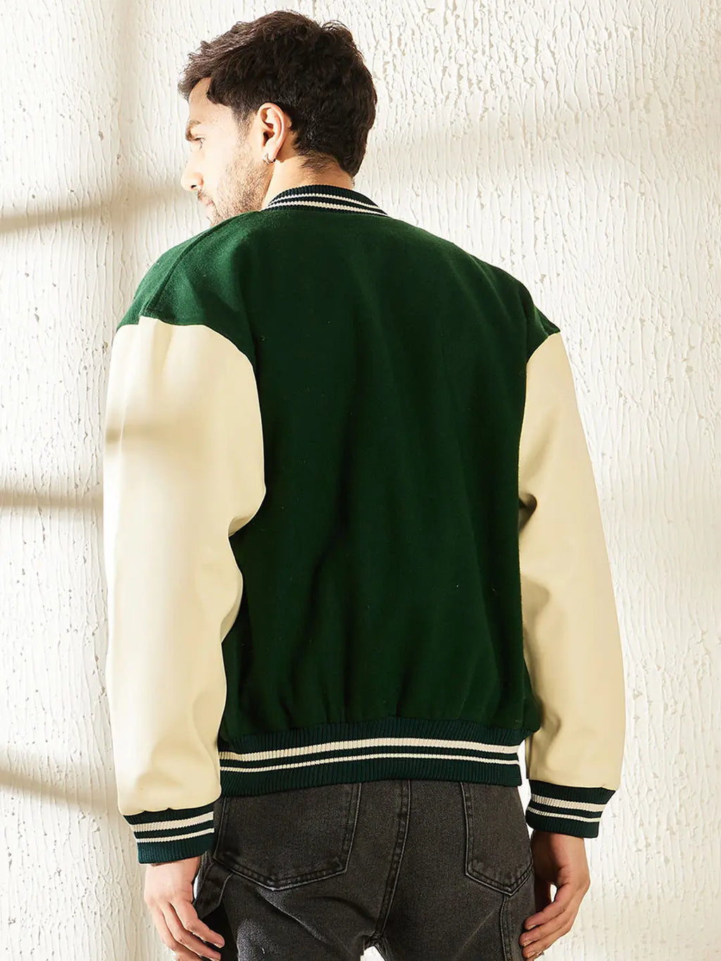 Fugazee Men’s Green Varsity Jacket – Premium Letterman Edition