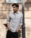 Grey & White Checked Shirt