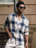 Tartan checked long sleeve cotton shirt