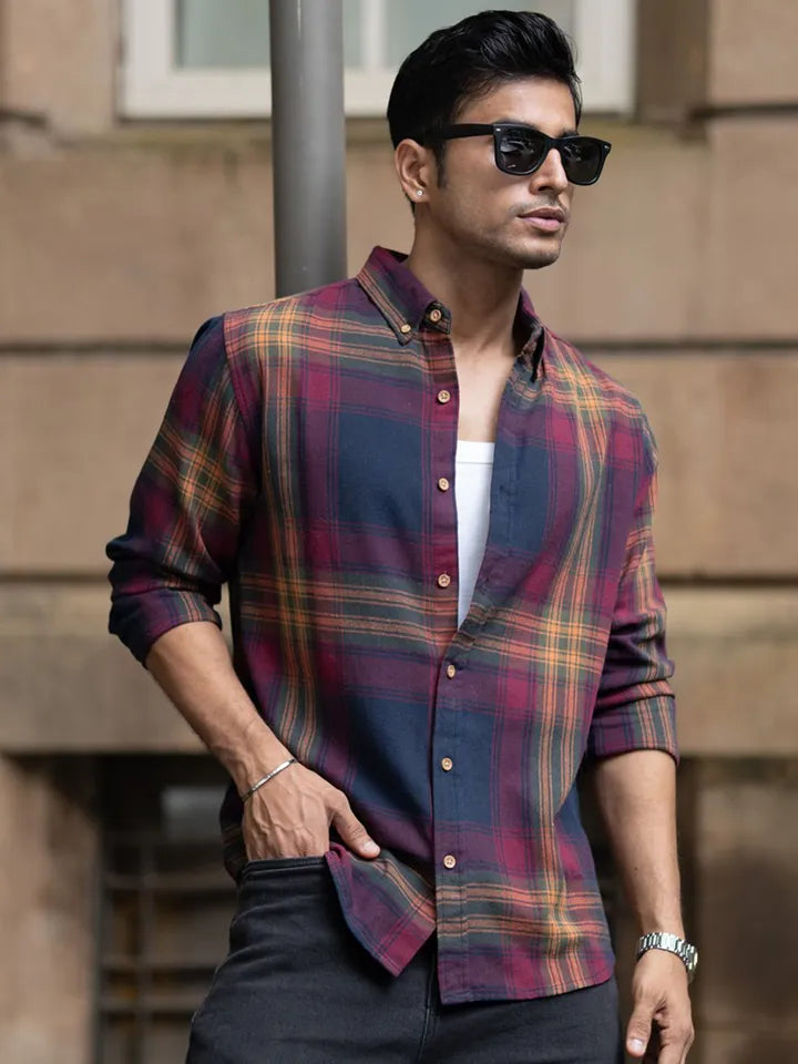 Men’s Premium Checked Long Sleeve Shirt