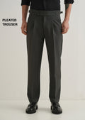 Men’s Premium Olive Grey Pleated Trousers