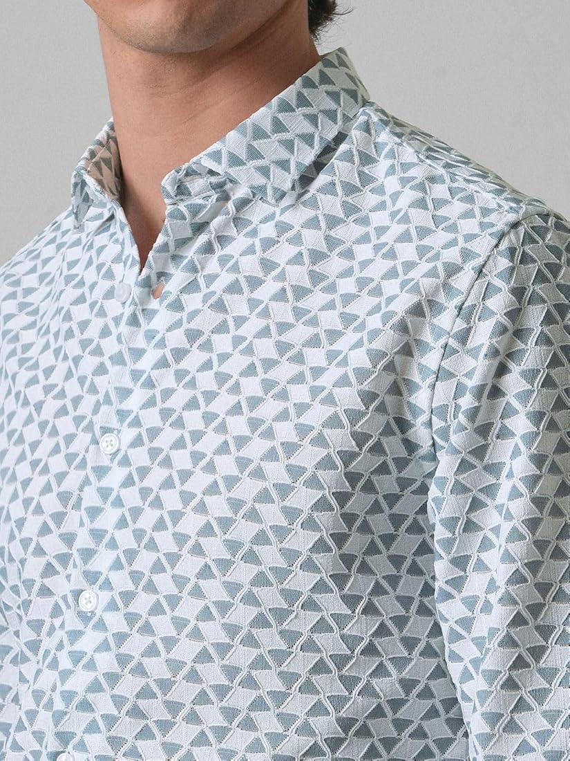 Geometric embroidery shirt