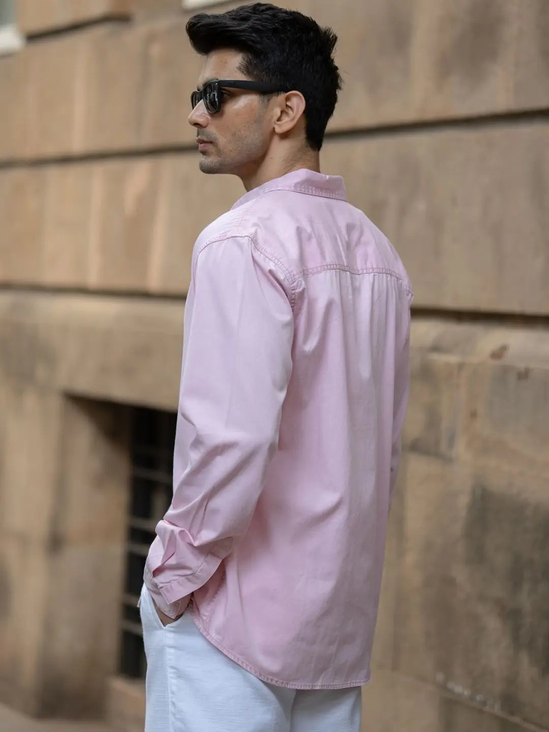 Pink Overdyed Structure Shirt 100% Cotton