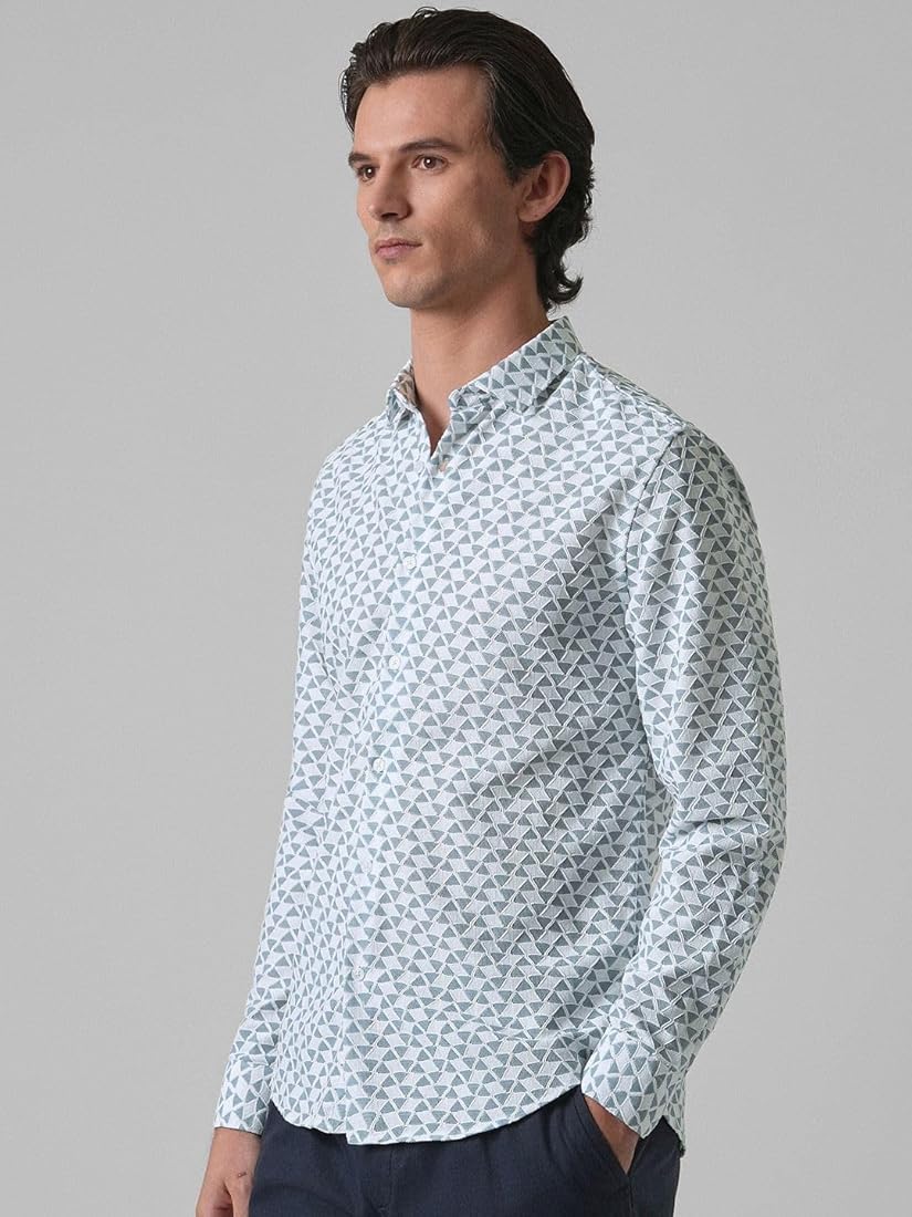 Geometric embroidery shirt