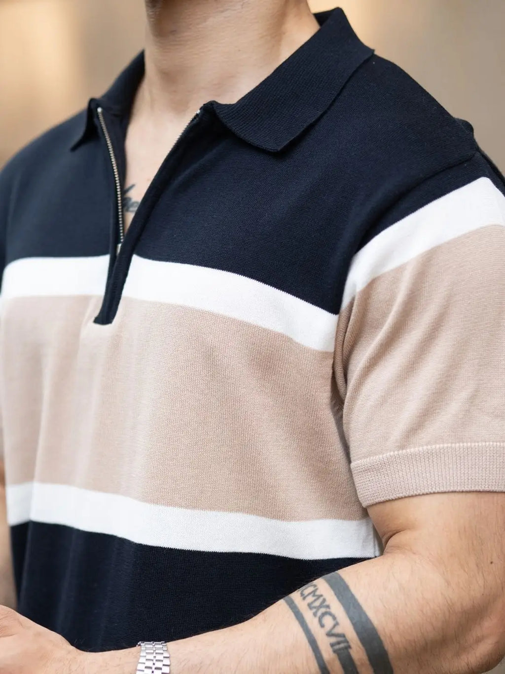 Men’s premiem textured Polo knit