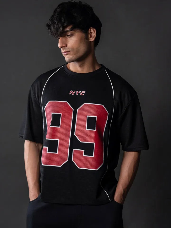 Men’s Black Graphic Versity T- Shirt