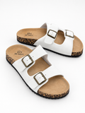M-Max Premium Double-Buckle Sandals – Classic White