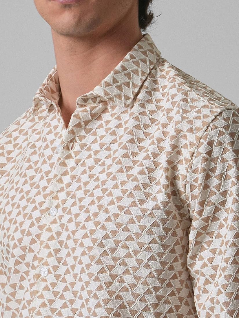 Geometric embroidery shirt