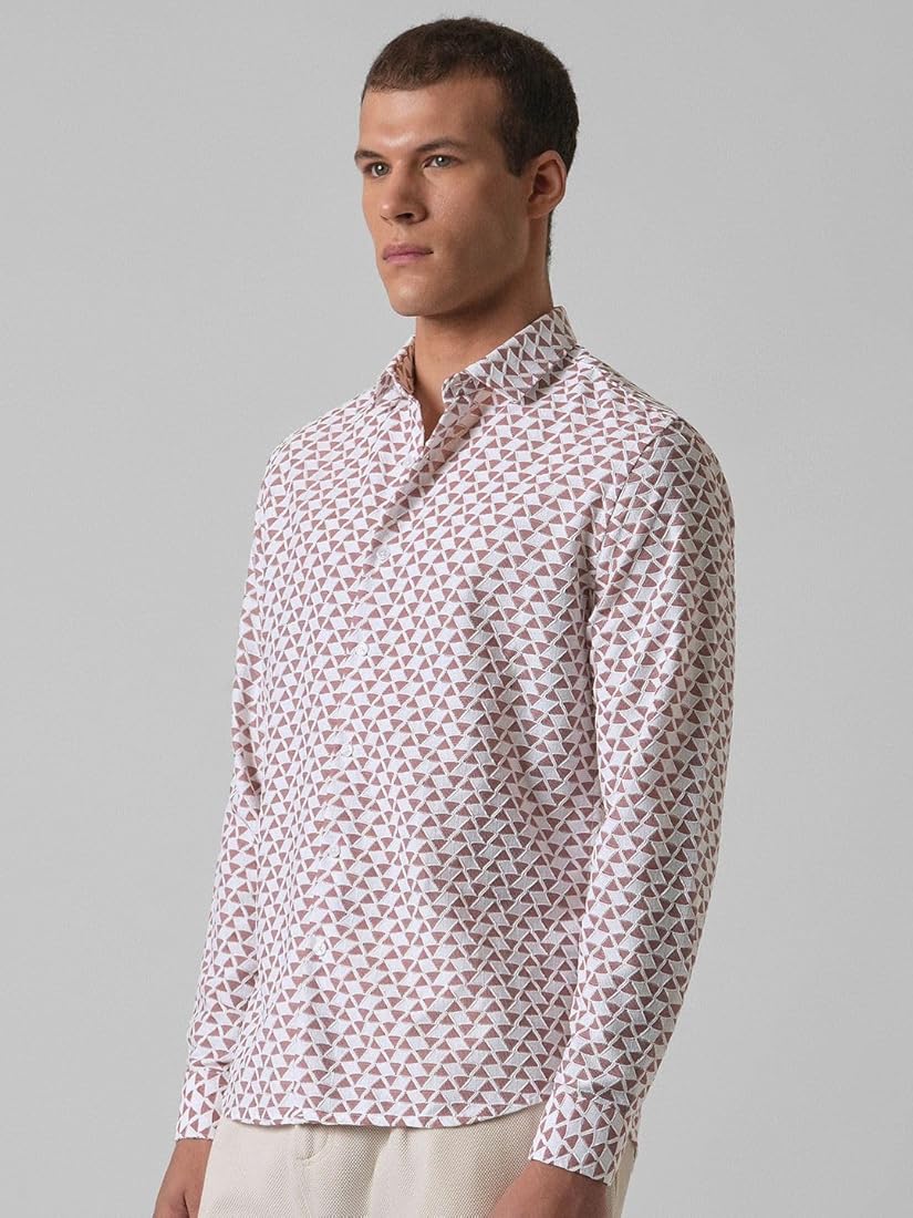 Geometric embroidery shirt