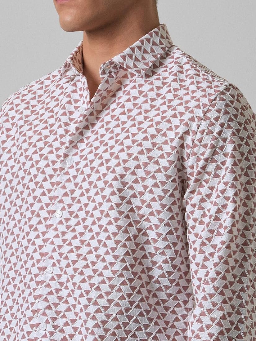 Geometric embroidery shirt