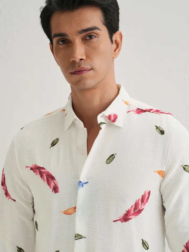 White embroidered shirt