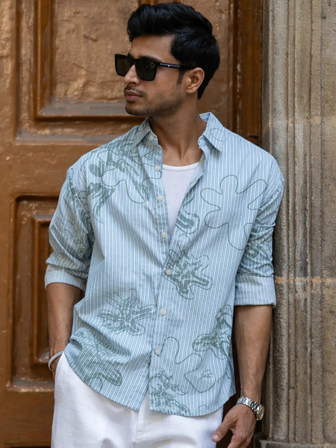 Sky blue stripe shirt