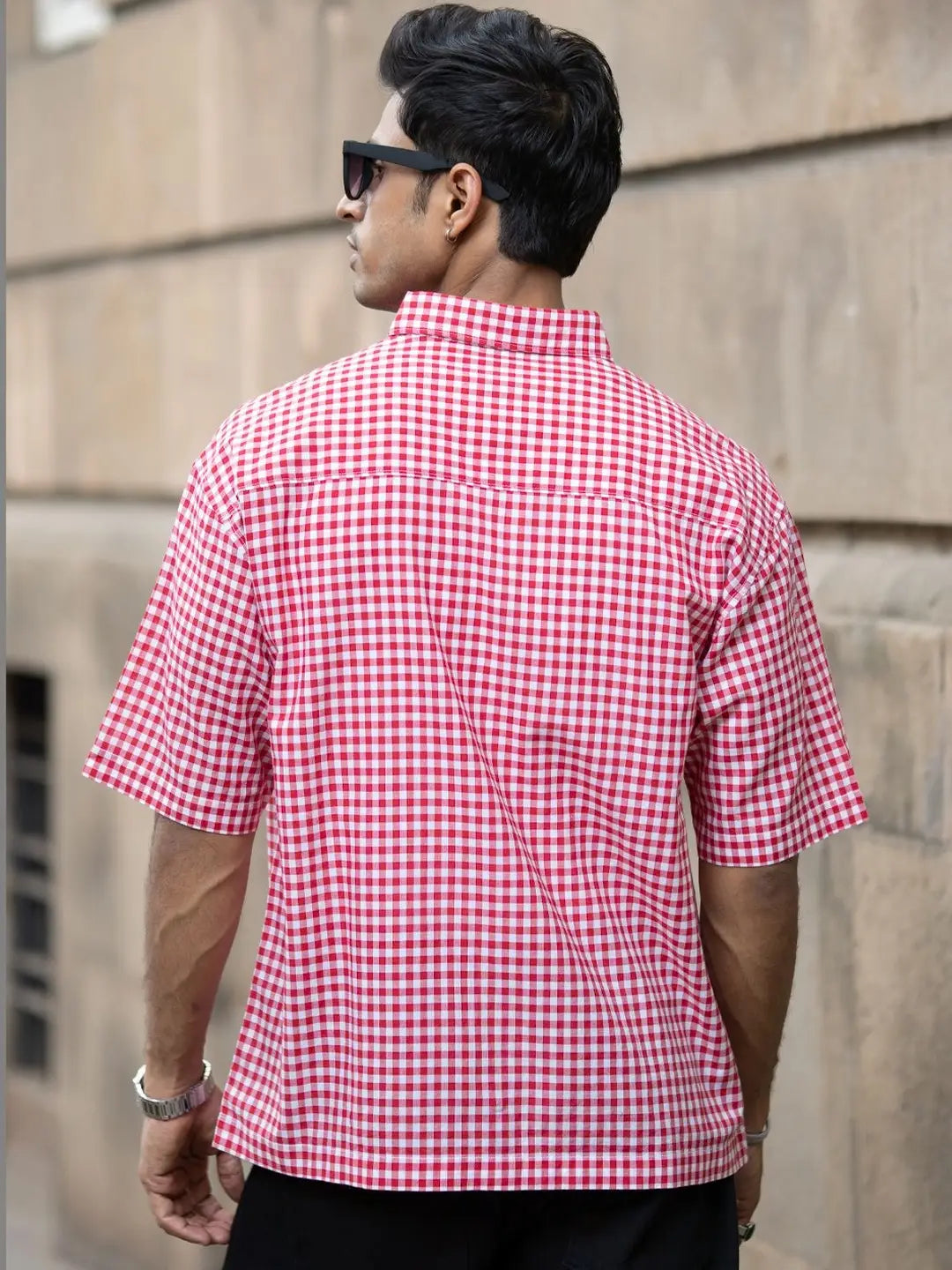 Red Boxy Shirt for Men