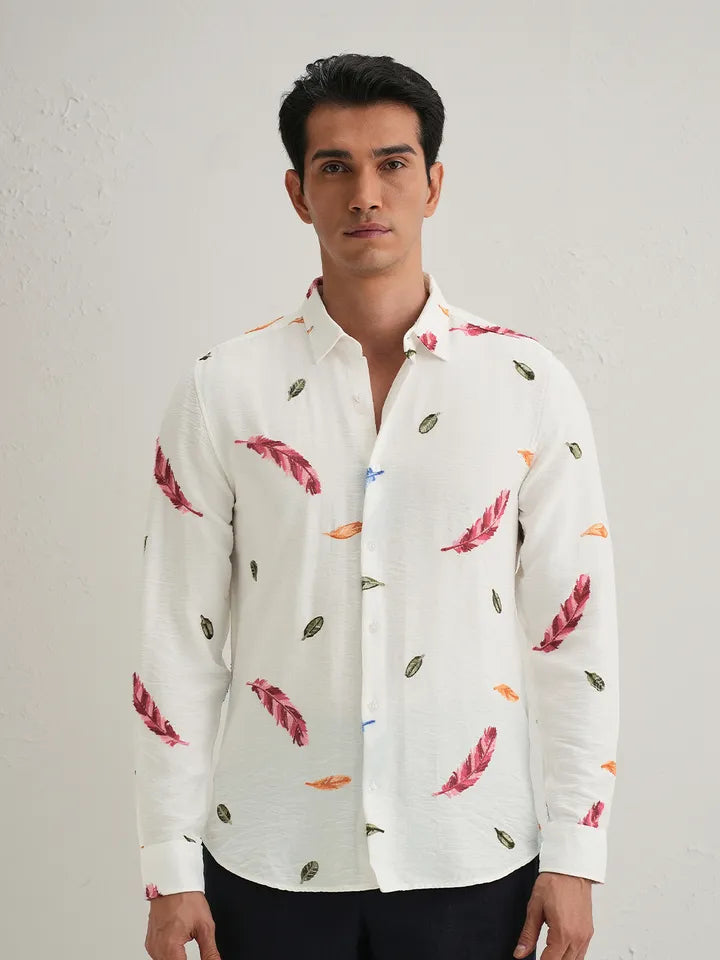 White embroidered shirt