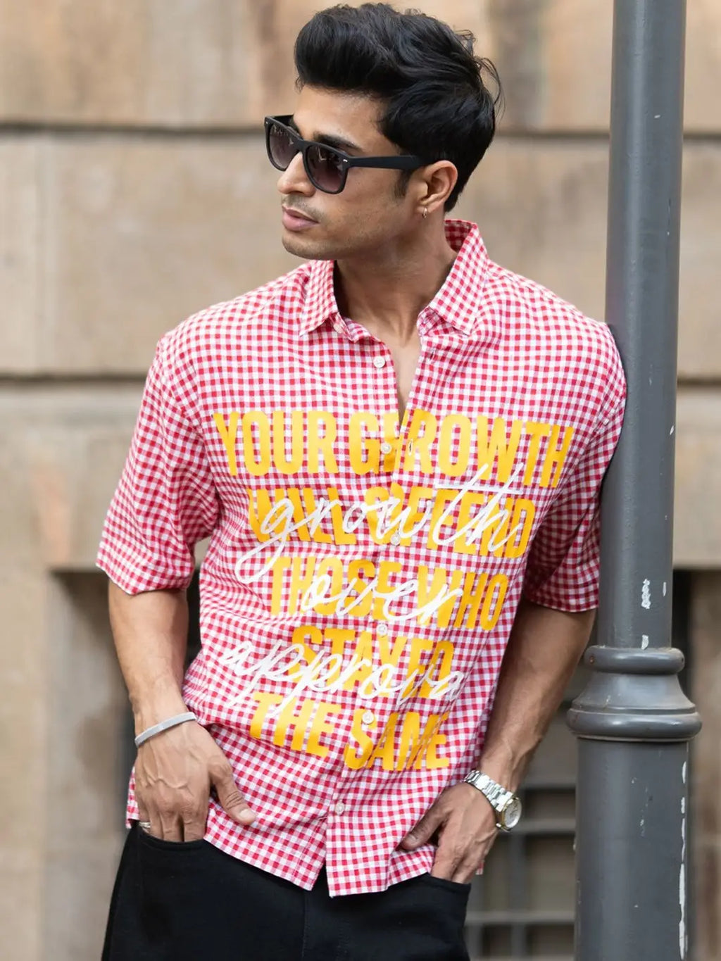 Red Boxy Shirt for Men