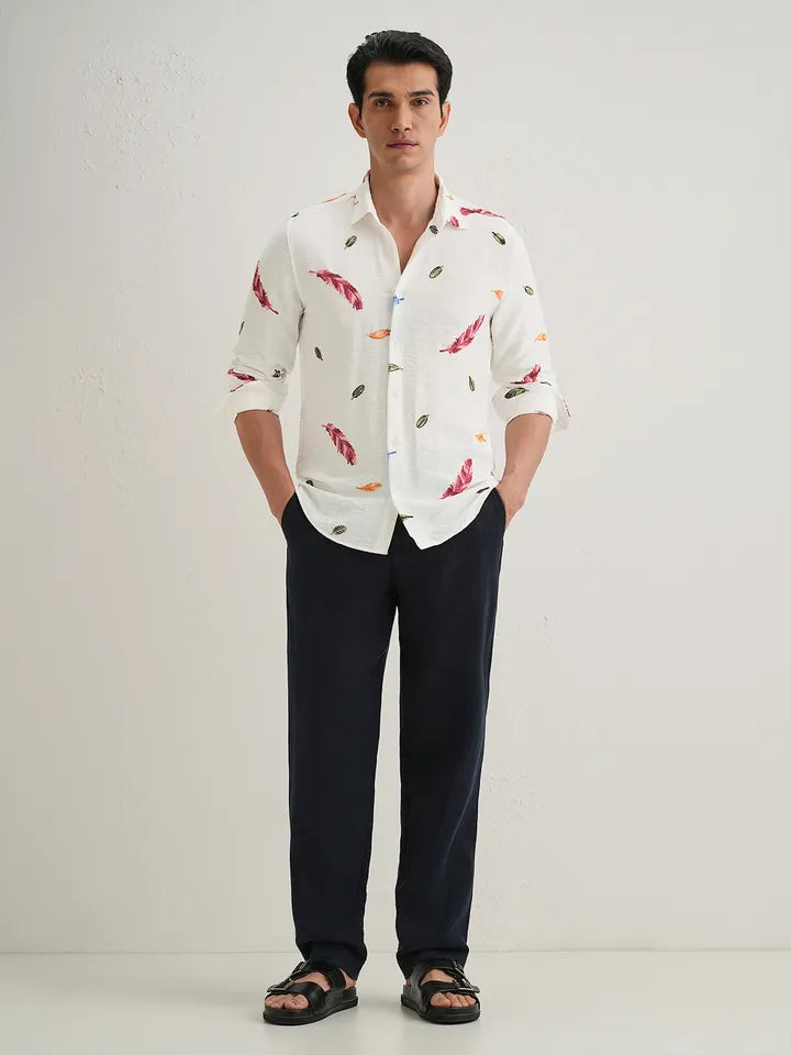 White embroidered shirt