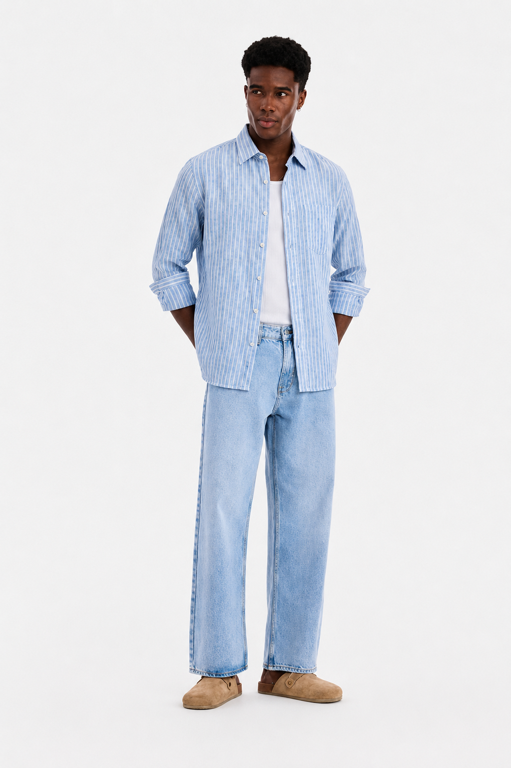 UNCUTS Men’s Premium Blue Stripe Shirt