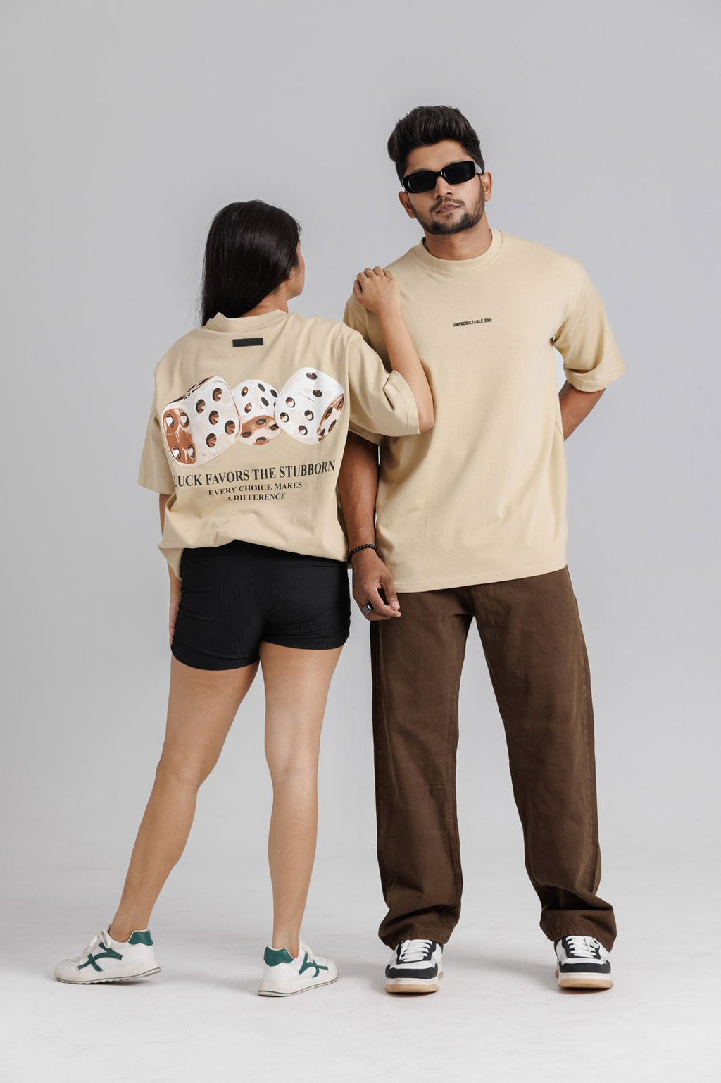 Unpredictable Tan Oversized T-Shirt