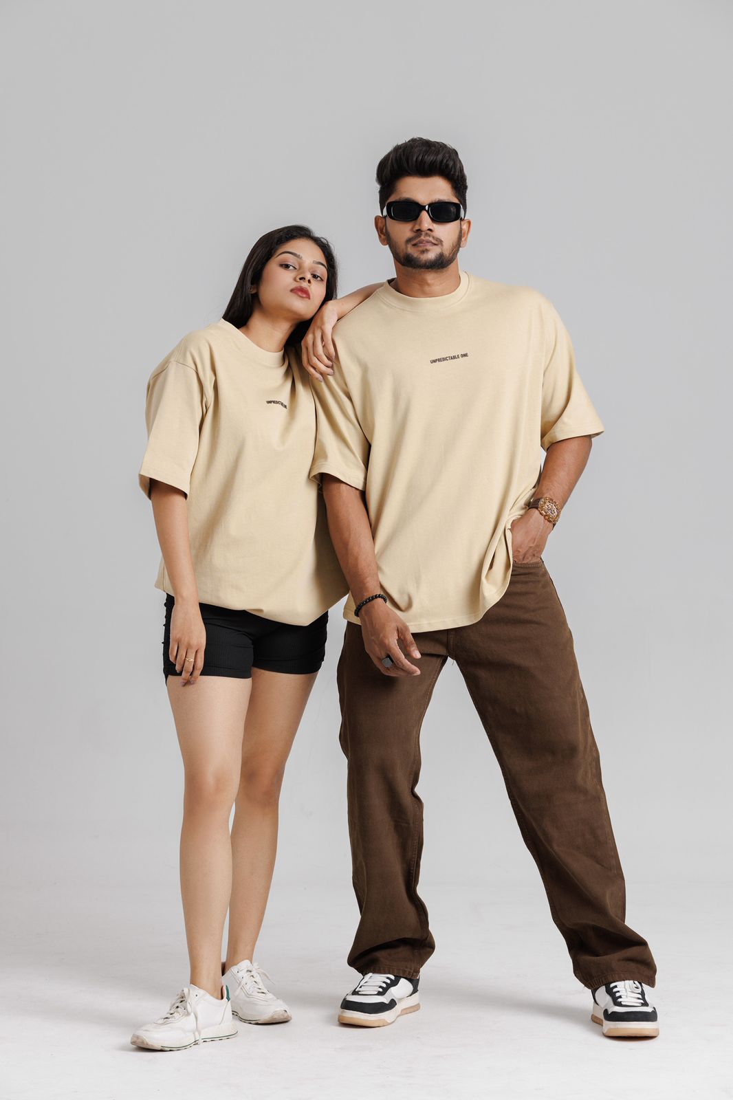 Unpredictable Tan Oversized T-Shirt