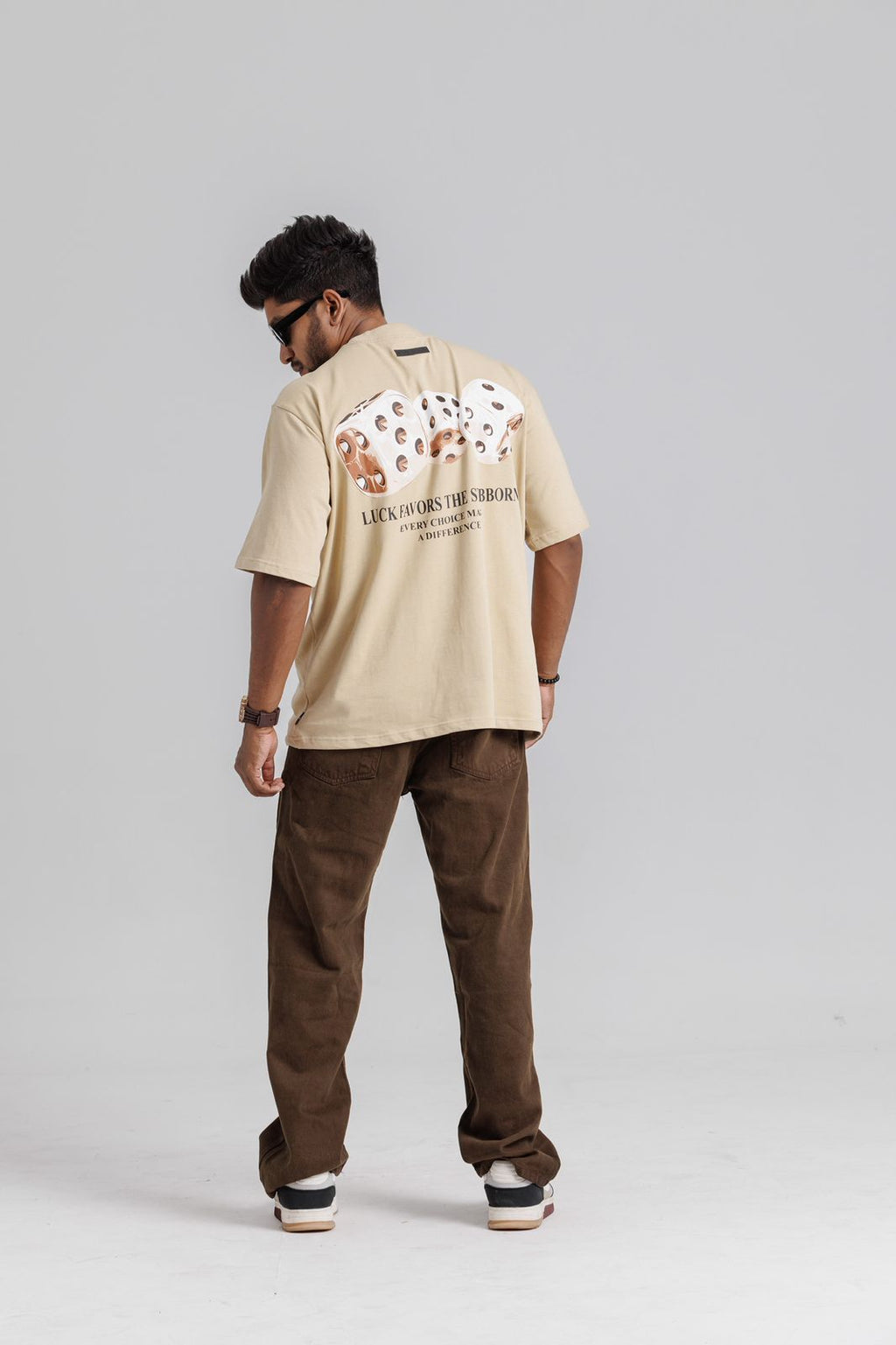 Unpredictable Tan Oversized T-Shirt