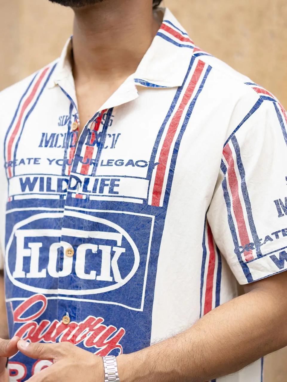 Street Style Printed Shirt - Blue