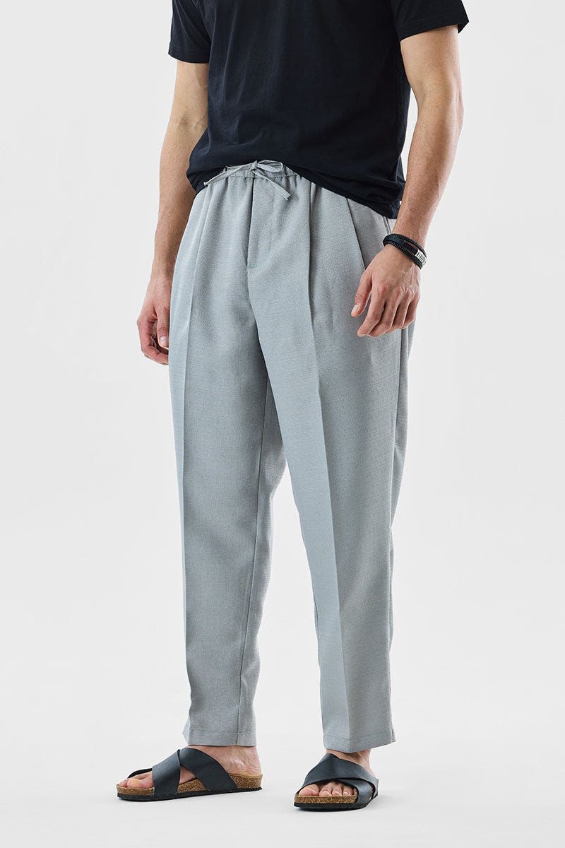 Regular Fit Drawstring Pant - Grey