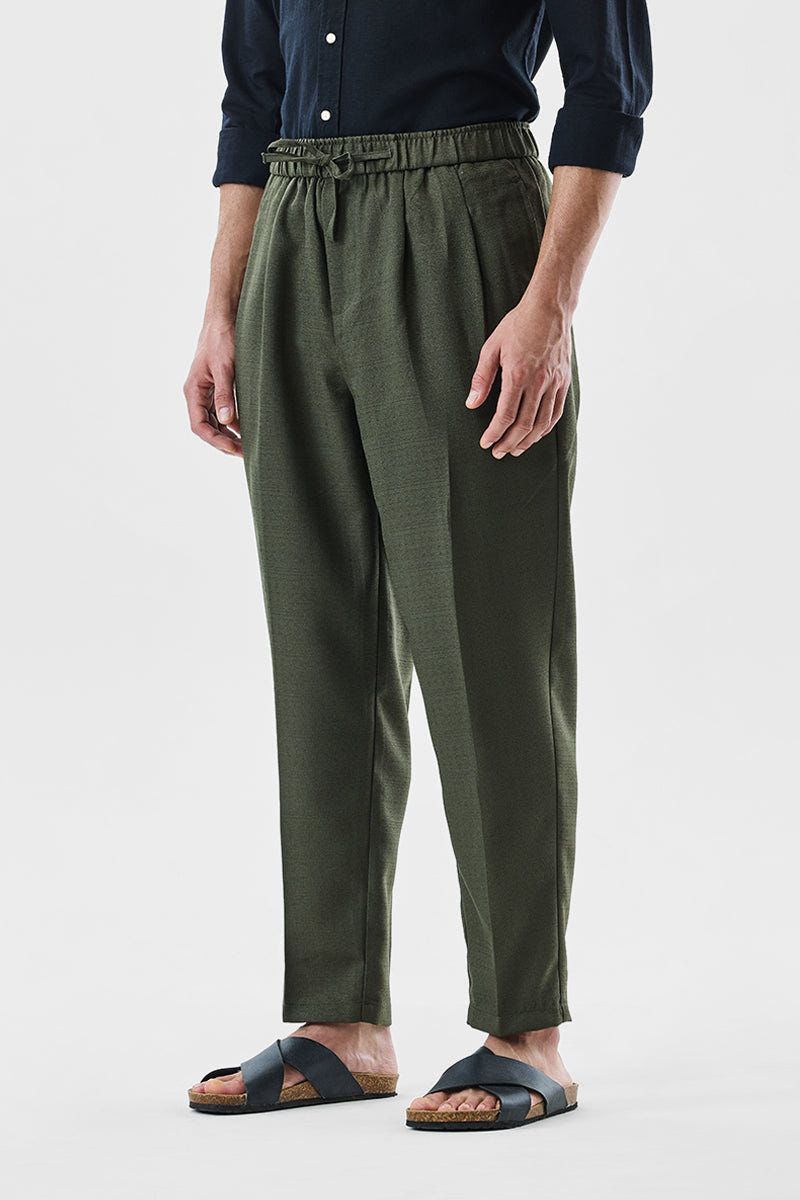 Regular Fit Drawstring Pant - Green