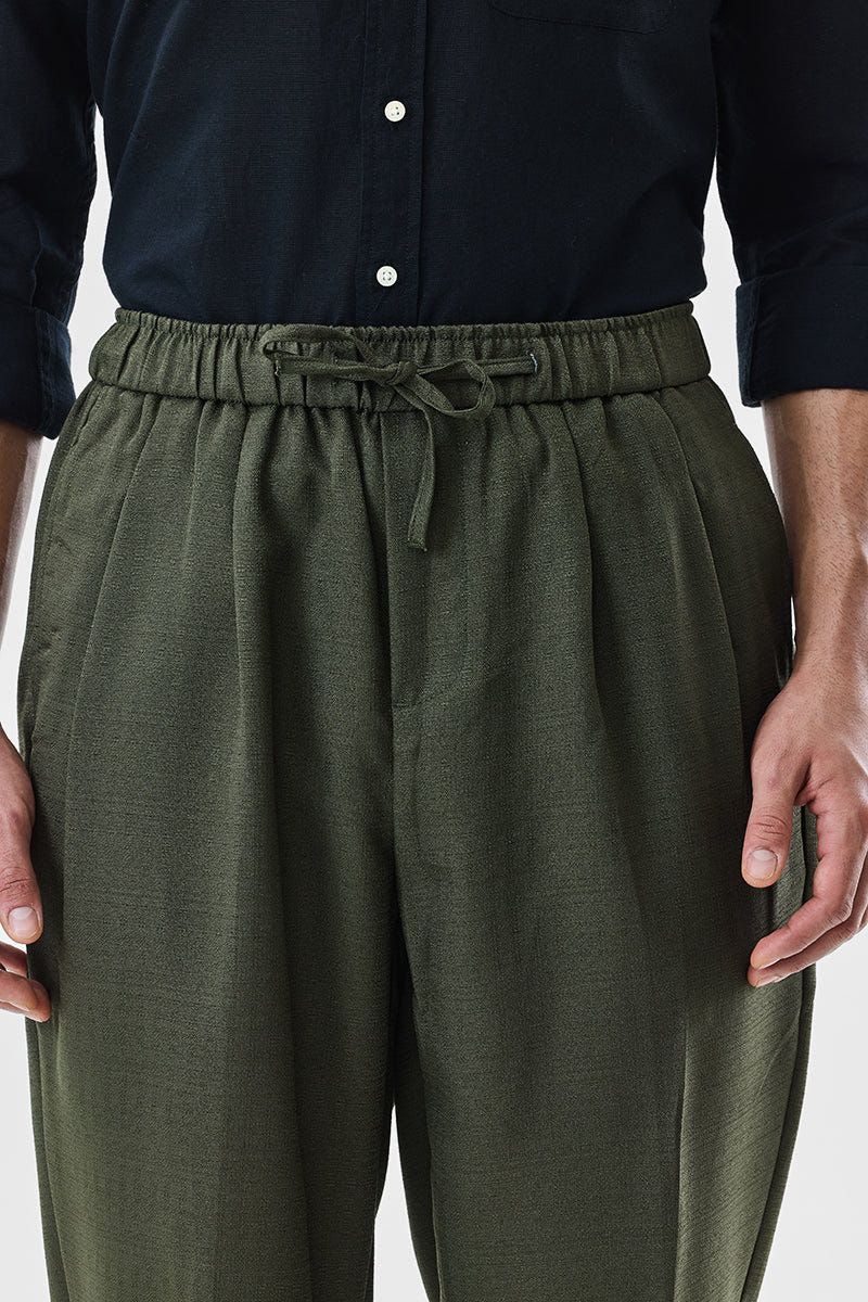 Regular Fit Drawstring Pant - Green