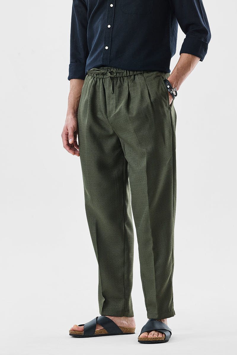 Regular Fit Drawstring Pant - Green