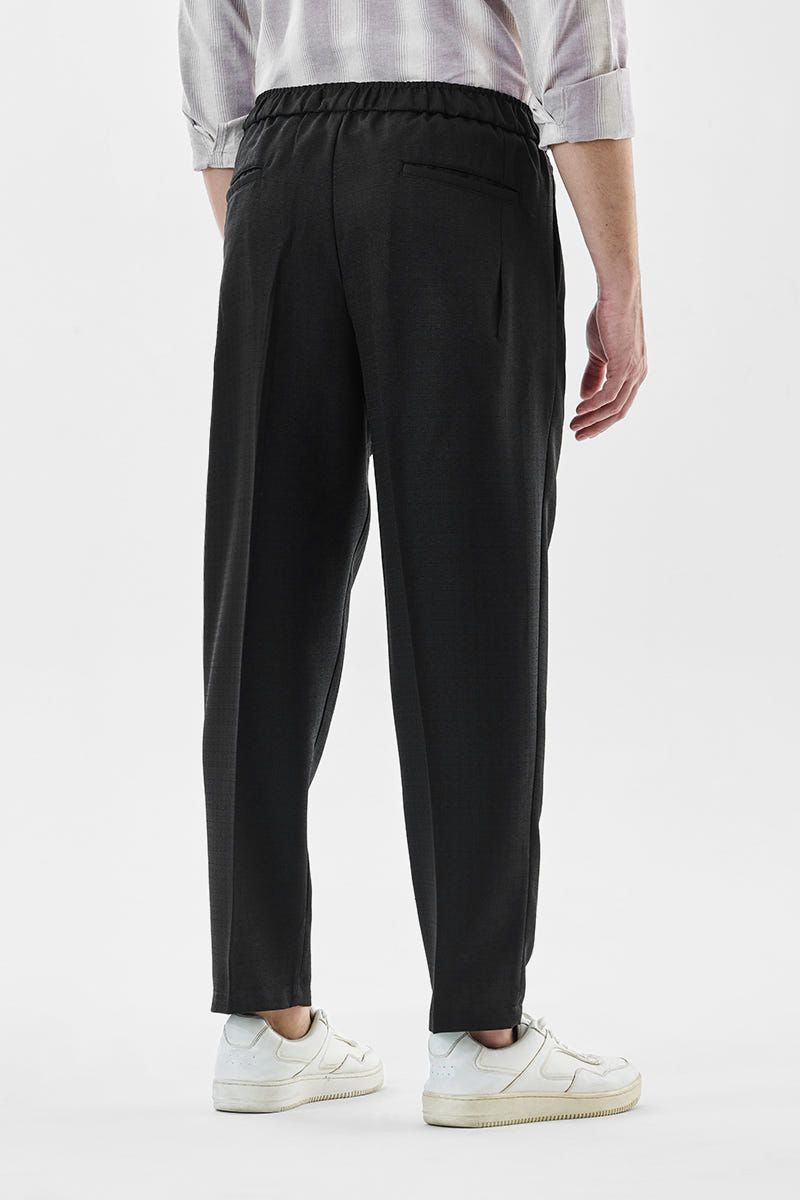 Regular Fit Drawstring Pant-Black