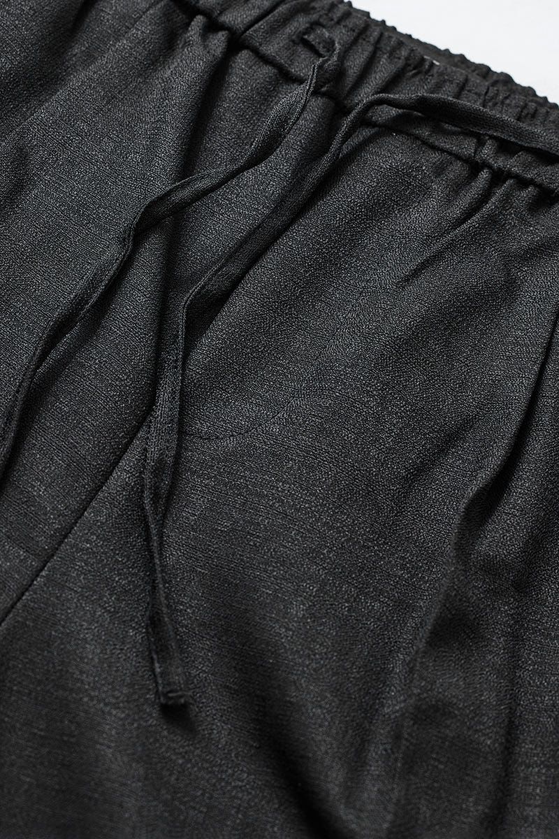 Regular Fit Drawstring Pant-Black